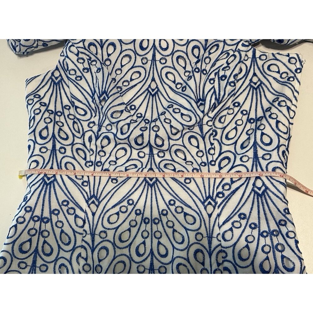 Lilly Pulitzer Sundea One-shoulder Eyelet Shift Dress Size 4 Lace Vacation - Picture 10 of 11